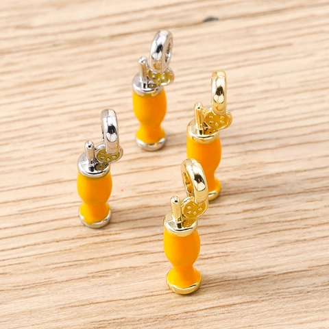 Creative Lemon Drink Cup Alloy Enamel Pendants For DIY Necklace Bracelet Keychain Making Summer Beverage Jewelry Findings