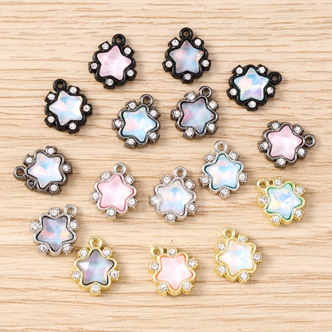 Pentagram Star Shape Alloy Rhinestone Pendants For DIY Jewelry Making Necklace Bracelet Keychain Accessories Chic Star Charms