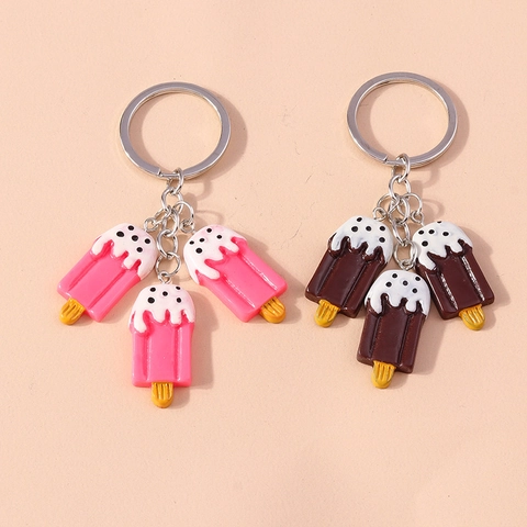 Mode Simulation Eis Schlüsselanhänger Süß Harz Popsicle Schlüsselanhänger Legierung Tasche Anhänger Schmuck Geschenk Für Damen