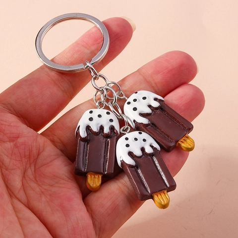 Mode Simulation Eis Schlüsselanhänger Süß Harz Popsicle Schlüsselanhänger Legierung Tasche Anhänger Schmuck Geschenk Für Damen