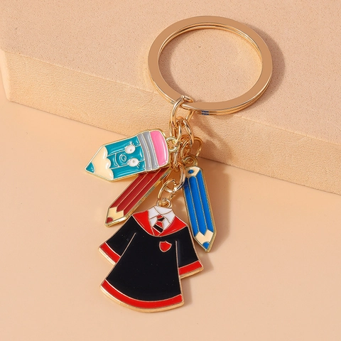 Portachiavi in Lega di Zinco Stile Accademico Pendenti a Forma di Matita e Toga Charm per Zaino per Studenti Regalo di Laurea