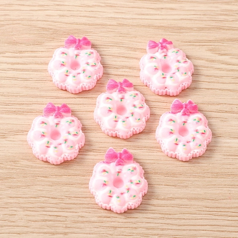 Simulation Donut Resin Charms For DIY Phone Case Decoration Cute Dessert Food Play Handcrafting Accessories For Women Girls