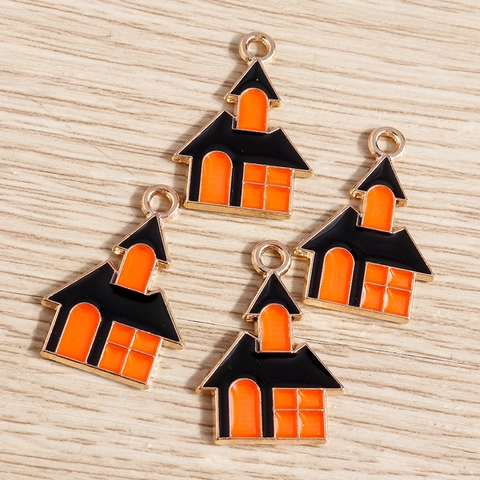 Ciondoli in Smalto di Lega di Zinco a Forma di Castello di Halloween per la Creazione di Gioielli Fai da Te Pendenti per Orecchini Bracciali Portachiavi