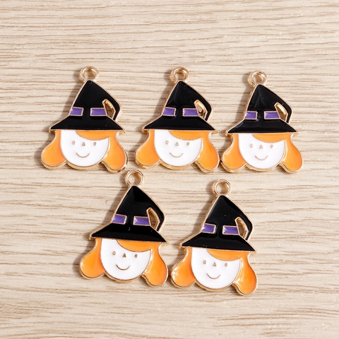 Ciondoli a Forma di Strega in Lega Smaltata per Fai-da-te Creazione di Gioielli Collane Bracciali Portachiavi Decorazioni Halloween