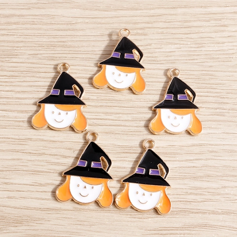 Ciondoli a Forma di Strega in Lega Smaltata per Fai-da-te Creazione di Gioielli Collane Bracciali Portachiavi Decorazioni Halloween