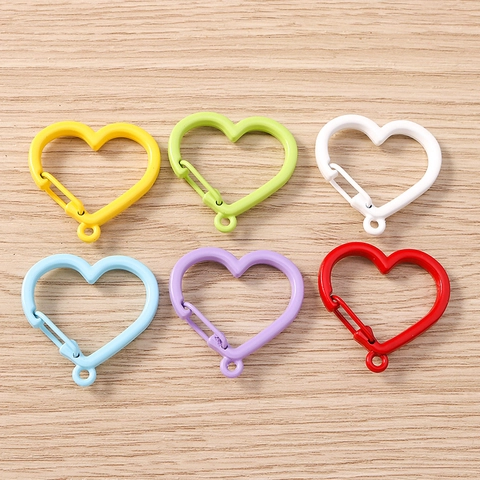 Fibbia a Molla a Forma di Cuore in Lega Verniciata Moschettone Cuore Chiusura a Aragosta DIY Creazione Gioielli Gancio Portachiavi Connettore Accessori
