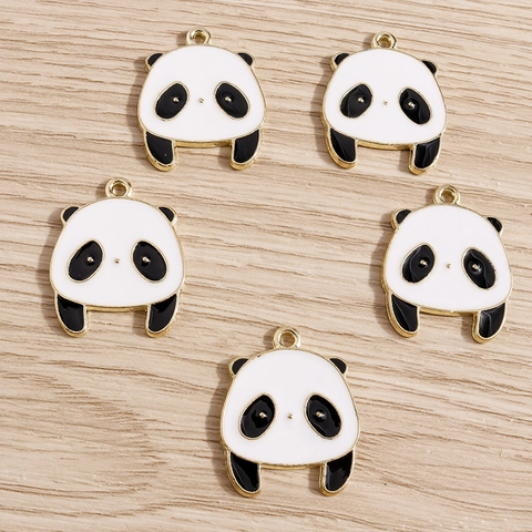 Ciondoli Fai-da-Te in Lega di Smalto con Animali dei Cartoni Animati Panda Cane Orso Dinosauro Charms per Collana Bracciale Gioielli