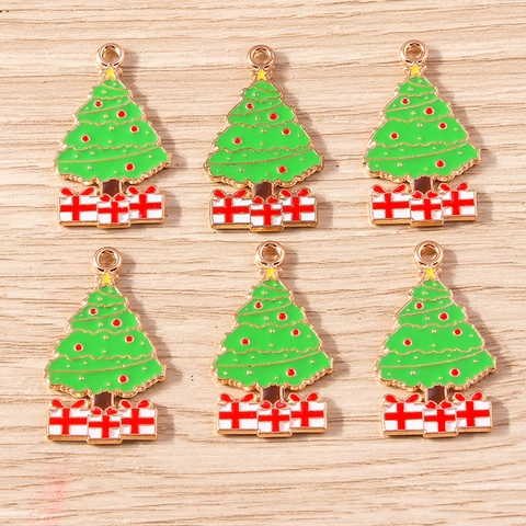Kerst Emaille Legering Hangers Voor DIY Sieraden Maken Kerstman Sneeuwpop Eland Druppelolie Charms Voor Ketting Armband Oorbellen