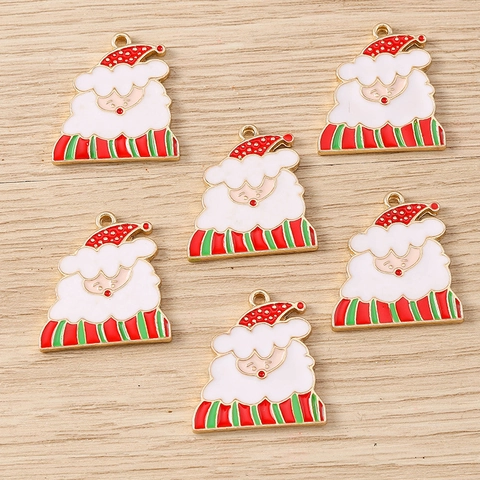 Kerstmis Legering Emaille Hangers Voor DIY Sieraden Maken Kerstman Kerstboom Bel Snoep Sneeuwbol Charms Vakantie Accessoire
