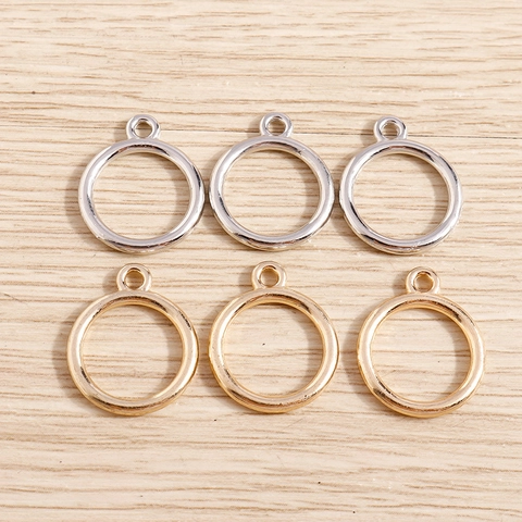 Geometric Circle Round Zinc Alloy Pendants For DIY Jewelry Making Accessories Gold Silver Metal Charms Jewelry Findings