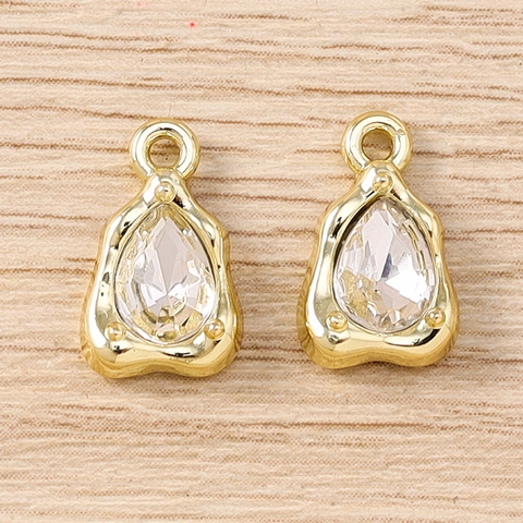 Teardrop Legierung Eingelegte Strass Anhänger Für DIY Halskette Ohrring Armband Herstellung Damen Süße Traan Schmuck Charms