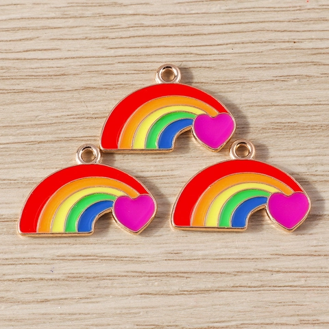Fai da Te Arcobaleno Smalto Lega Solo Ciondolo Senza Catena Love Wins Cuore Ciondoli per Creazione Gioielli Bracciale Collana
