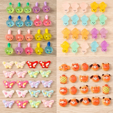 Ciondoli in Resina Animali Cartoni Animati Uccello Farfalla Ape Granchio DIY Accessori per Gioielli per Bracciale Collana Orecchini