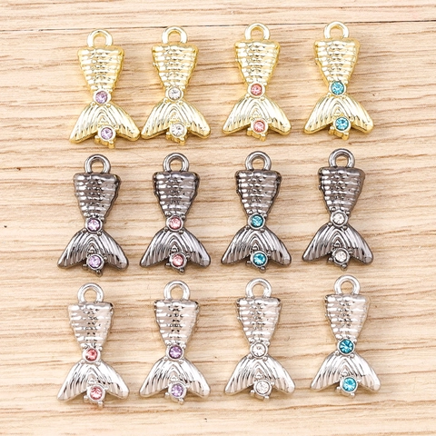 Pendentifs Queue de Sirène en Alliage de Zinc Avec Incrustation de Strass pour Collier Bracelet Porte-clés Boucles d'Oreilles Bijoux