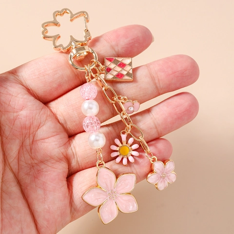 Μπρελόκ Sakura Άνθος Κερασιάς Κράμα Ψευδαργύρου Σμάλτο Λουλούδι Πεταλούδα Κουνέλι Τεχνητό Τεχνητό Μαργαριτάρι Μενταγιόν Τσάντας Κοσμήματα