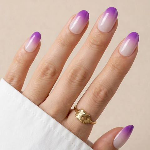 Press On Nagels Lang Doodskist Vorm Gradiënt Ombre Naadloze Kunstnagels Herbruikbare Plaknagels Voor Vrouwen