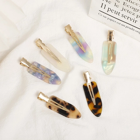 Pinzas para el Cabello Sin Costuras de Acetato Estilo Coreano Mujer Vintage Carey Mármol Accesorios de Peluquería