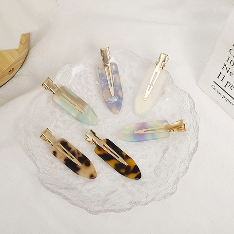 Pinzas para el Cabello Sin Costuras de Acetato Estilo Coreano Mujer Vintage Carey Mármol Accesorios de Peluquería