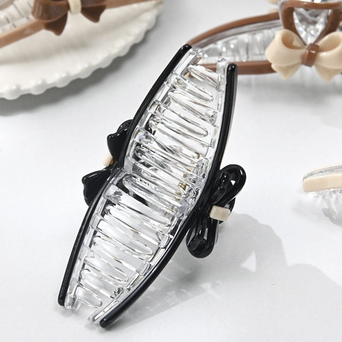 Large Acrylic Bowknot Hair Claw Clip For Women Elegant Cross Teeth Non-Slip Hair Catch Barrettes Fashion Hair Accessories