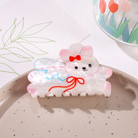 Cute Cartoon Animal Hair Claw Acrylic Rabbit Bird Sheep Jellyfish Shape Pearlescent Hair Clip Sweet Headwear For Women Daily Accessory