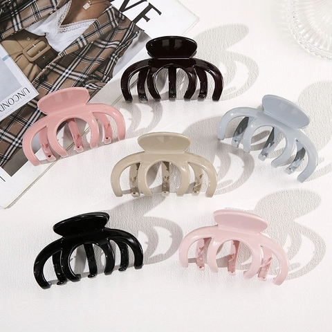 Einfache Glänzende Große Haarklammer Kunststoff Harz Einfarbig Mode Handgefertigt Haarschmuck Für Damen Tägliches Styling-Tool