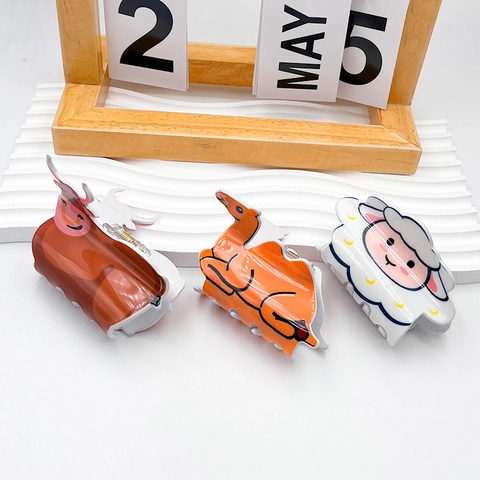 Fermagli per Capelli Animali Cartoon in PVC Pecora Cammello Mucca per Festa Eid Al-Adha Donna Accessori per Capelli