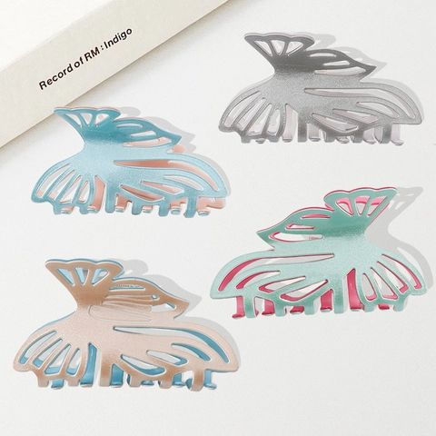 Pinza para el Pelo de Mariposa Hueco Purpurina PVC Accesorios para el Cabello Estilo Fresco Color de Doble Cara Mujer