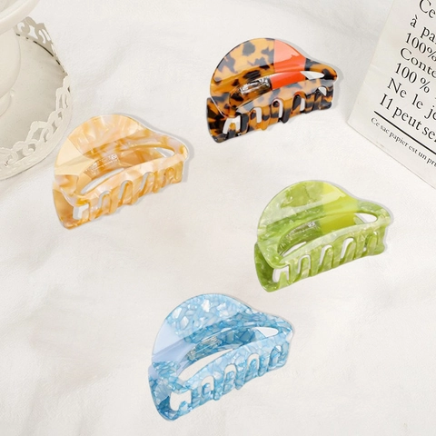 Koreaanse Mode Acetaat Patchwork Marmerpatroon Haarklem Grote Haarklauw Voor Dames Elegante Haaraccessoires