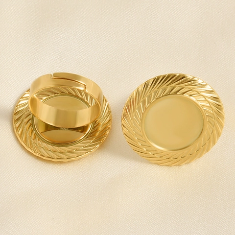 304 Edelstahl Runde Ringbasis Verstellbar 18K Vergoldet DIY Blank Setting Fingerringe Für Schmuckherstellung Damen