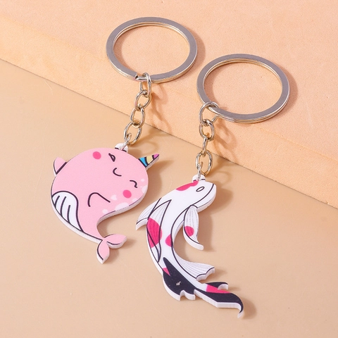 Cartoon Süß Harz Wal Narwal Koikarpfen Schlüsselanhänger Personalisierte Trend Meerestier Tasche Anhänger Für Kinder Damen