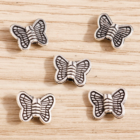 Ciondoli a Forma di Farfalla in Lega Vintage Argento Antico Pendenti Animali per Creazione Gioielli Bracciale Collana Accessori