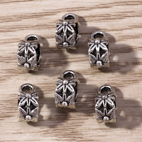 Retro Zinklegierung Blume Zwischenperlen Antiksilber Blumenrelief Anhänger Für DIY Armband Halskette Schmuckherstellung