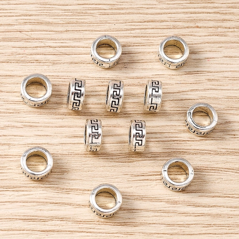 Distanziatori Vintage in Lega Con Motivo a Meandro Ciondoli a Cilindro in Metallo Per Fai Da Te Bracciali Collane Creazione Gioielli Retrò