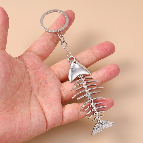 Kreativer Fischgräten Schlüsselanhänger Aus Zinklegierung Minimalistischer Metall Anhänger Für Taschen Und Schlüssel Damen Herren