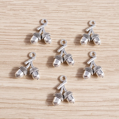 Antique Silver Pine Cone Acorn Pendants Zinc Alloy Charms For DIY Necklace Bracelet Keychain Jewelry Making Accessories