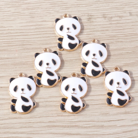Chinesischer Stil Panda Anhänger DIY Zinklegierung Emaille Charms Für Halskette Armband Schlüsselanhänger Schmuck Zubehör