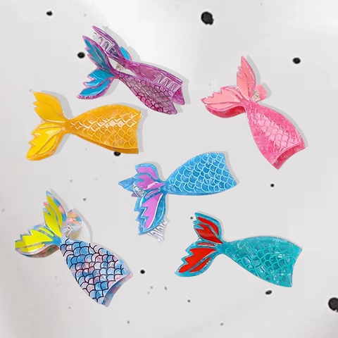 Pince per Capelli in Acetato di Cellulosa a Coda di Sirena per Donna Simpatica Clip per Capelli a Coda di Pesce Fermaglio per Capelli