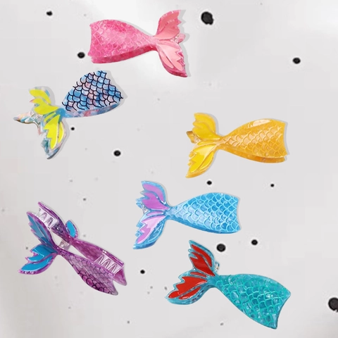 Pince per Capelli in Acetato di Cellulosa a Coda di Sirena per Donna Simpatica Clip per Capelli a Coda di Pesce Fermaglio per Capelli