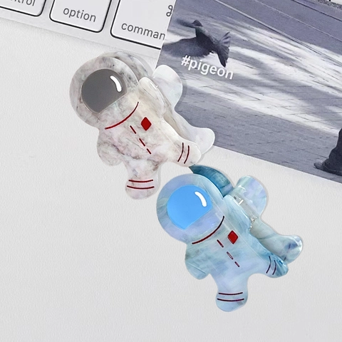 Linda Pinza para el Pelo de Astronauta de Acetato Textura de Mármol Diseño Humanoide Accesorio de Pelo para Mujer Moño