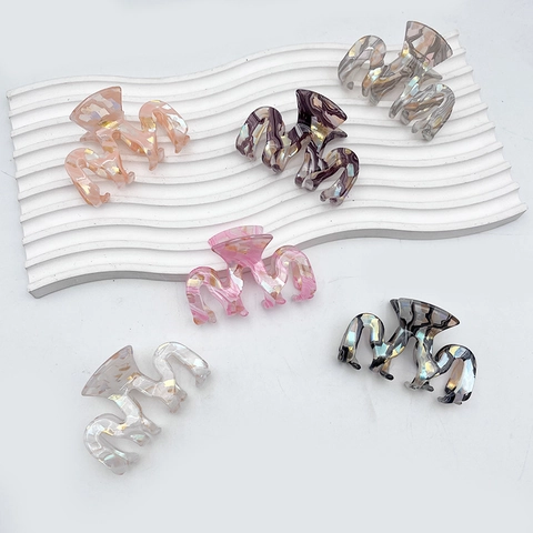 Koreanische Mode Wellen Geometrische Acetat Haarklammern Marmor Muster Glitzer Muschel Haarschmuck Für Damen Täglich Styling