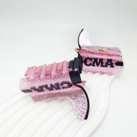 Pinza per Capelli a Forma di Stivale da Cowboy Rosa Glitter Stile Western in Acrilico per Donna Moda Festa Copricapo Quotidiano