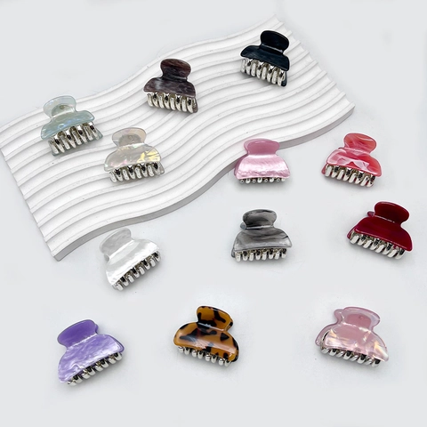 Petites Pinces à Cheveux en Acrylique Style Coréen Motif Marbre Léopard Barrettes pour Femmes Accessoires de Coiffure Quotidienne
