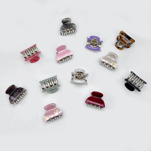 Petites Pinces à Cheveux en Acrylique Style Coréen Motif Marbre Léopard Barrettes pour Femmes Accessoires de Coiffure Quotidienne