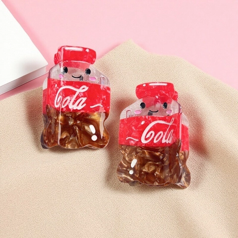 Molla per Capelli Creativa a Forma di Bottiglia di Cola in Acetato Fatta a Mano Unica Forma di Bevanda Clip per Donna Ragazza Accessori per Capelli
