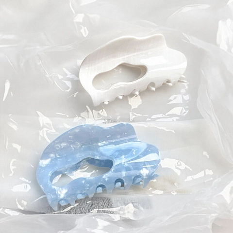 French Acetate Hair Claw Clip Large Wave Cloud Shape High-end Non-slip Shark Clip Elegant Hair Styling For Women Accessories