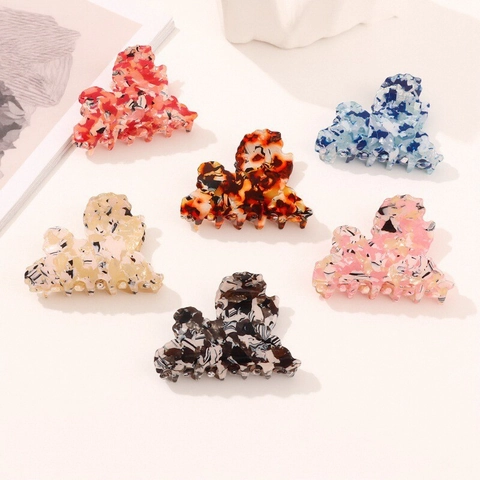 Modische Mehrfarbige Marmor PVC Haarklammern Für Damen Lustiges Welpen Tier Design Elegante Rutschfeste Haarklammern Täglicher Haarschmuck