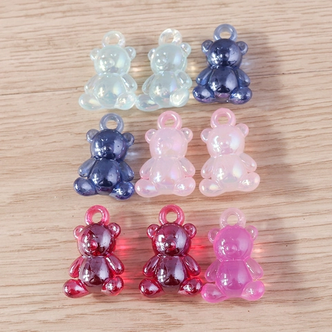 DIY Gummy Bear Pendants Zinc Alloy Painted Cartoon Bear Charms For Necklace Bracelet Keychain Making Fashion Jewelry Accessories