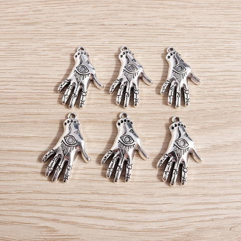 Ciondoli Mano Di Fatima Malocchio Argento Antico Per Creazione Gioielli DIY Lega Di Zinco Strass Charm