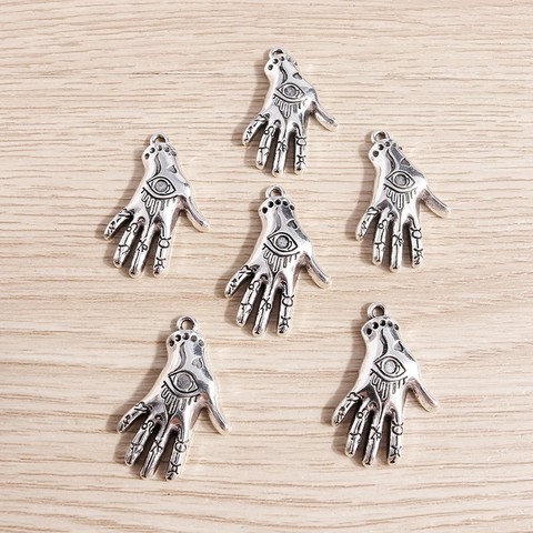 Ciondoli Mano Di Fatima Malocchio Argento Antico Per Creazione Gioielli DIY Lega Di Zinco Strass Charm