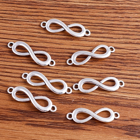Minimalist Zinc Alloy Infinity Connector Double Hole Jewelry Findings For DIY Necklace Bracelet Making Accessories